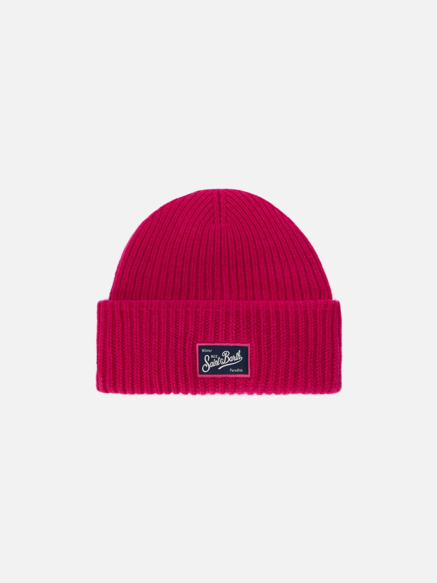 Berry W ribbed cashmere-blend beanie in fuchsia