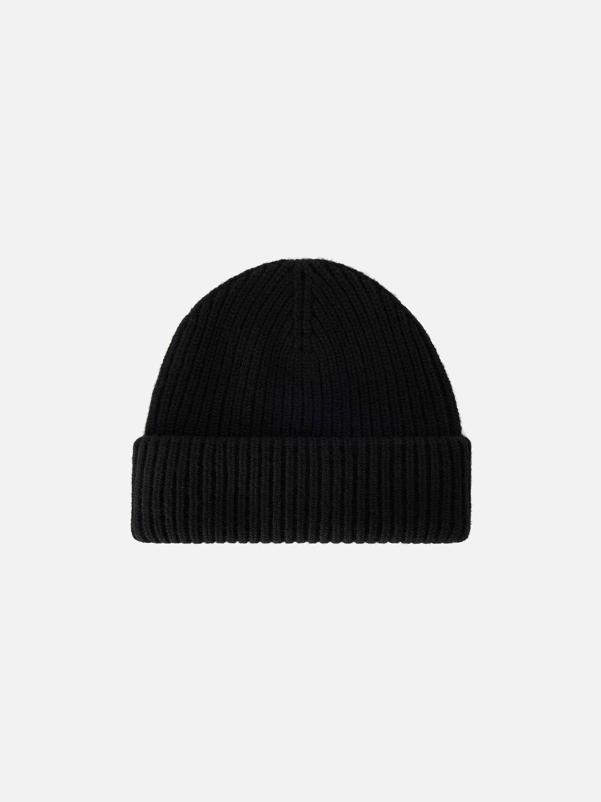 Schwarze Berry Beanie mit Logo-Patch 