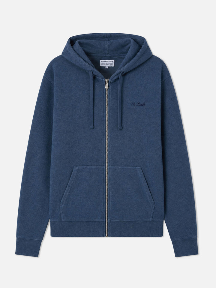 Blue cotton zipped hoodie Barrett