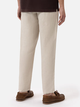 Off-white linen pants Calais with drawstring - MC2 Saint Barth