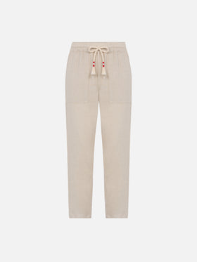 Off-white linen pants Calais with drawstring - MC2 Saint Barth