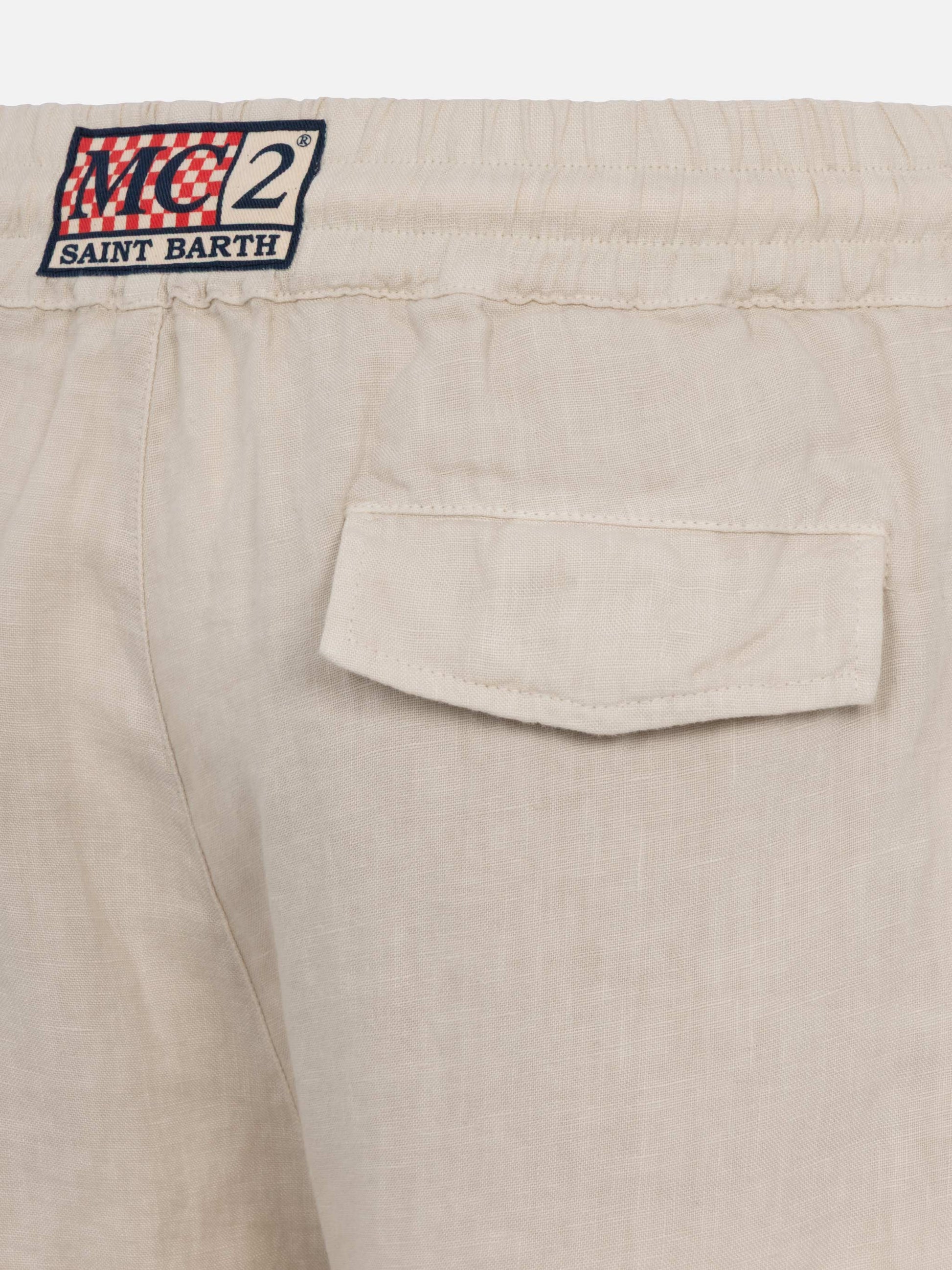 Off-white linen pants Calais with drawstring - MC2 Saint Barth