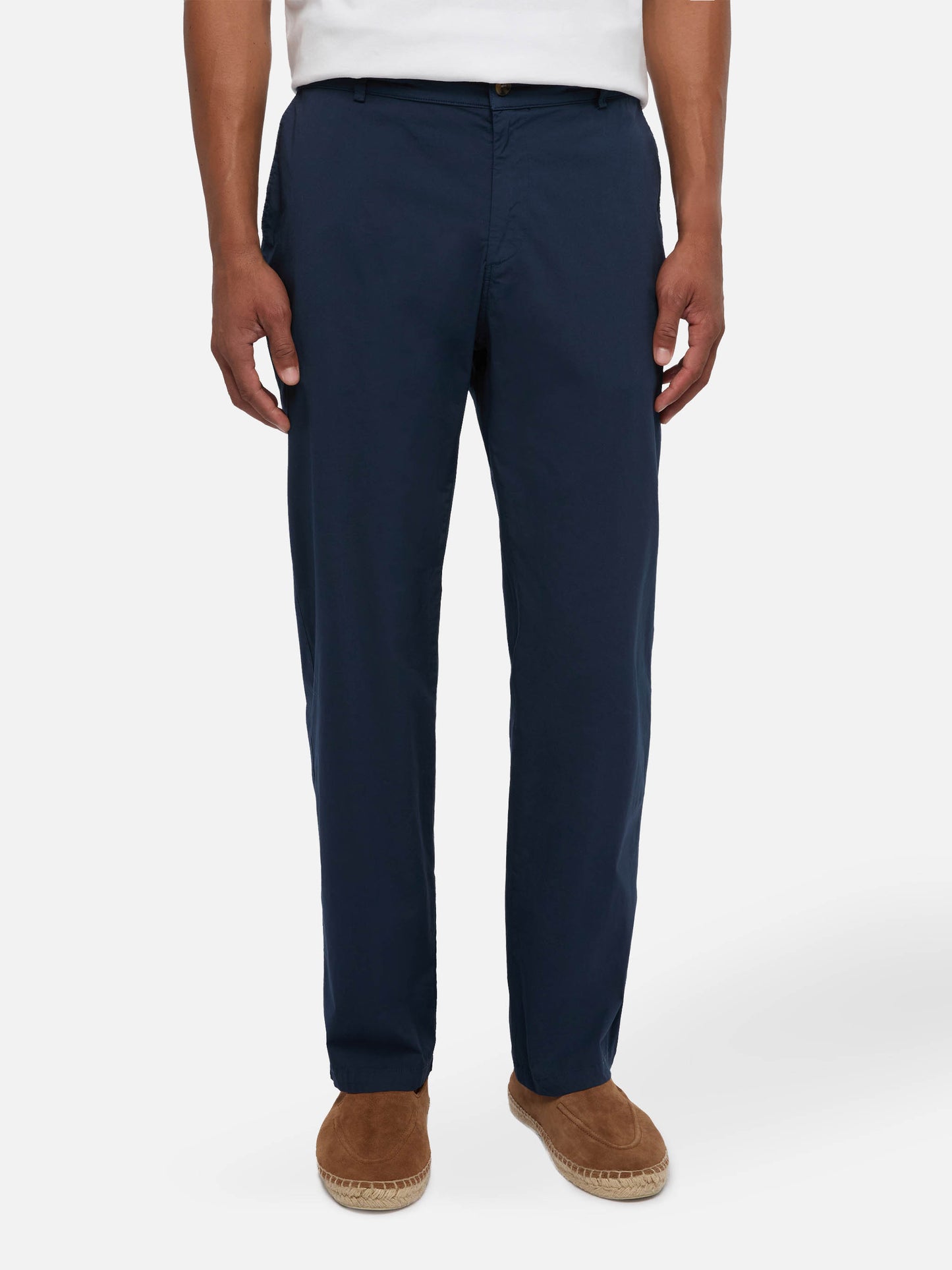 Marine blue cotton pants Calais with drawstring