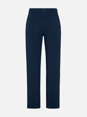 Marine blue cotton pants Calais with drawstring