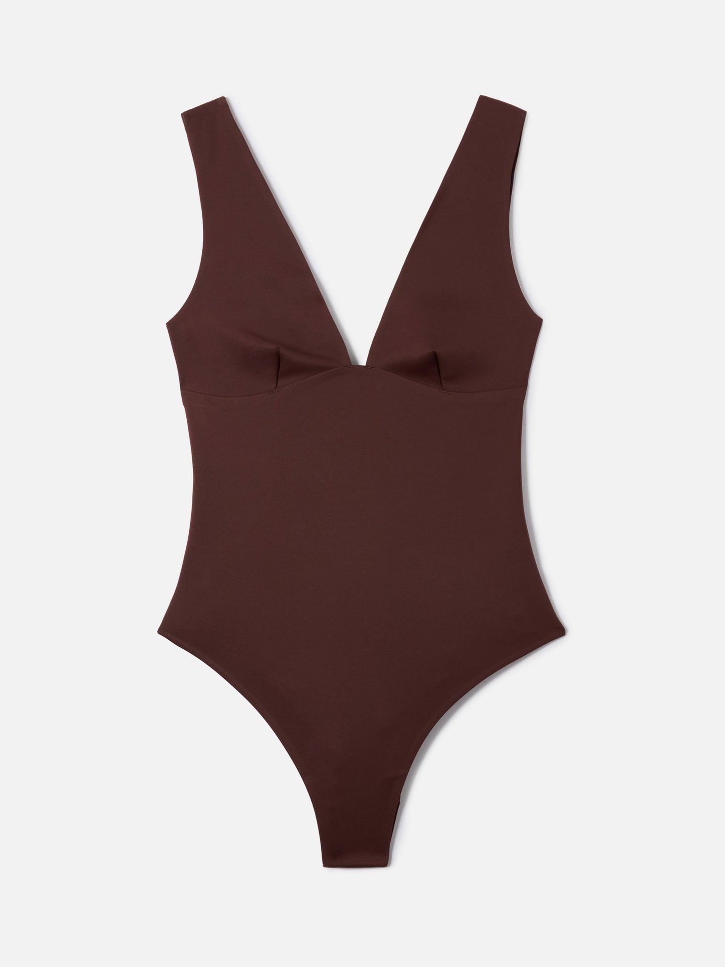 Calliope one-piece swimsuit in brown technical fabric