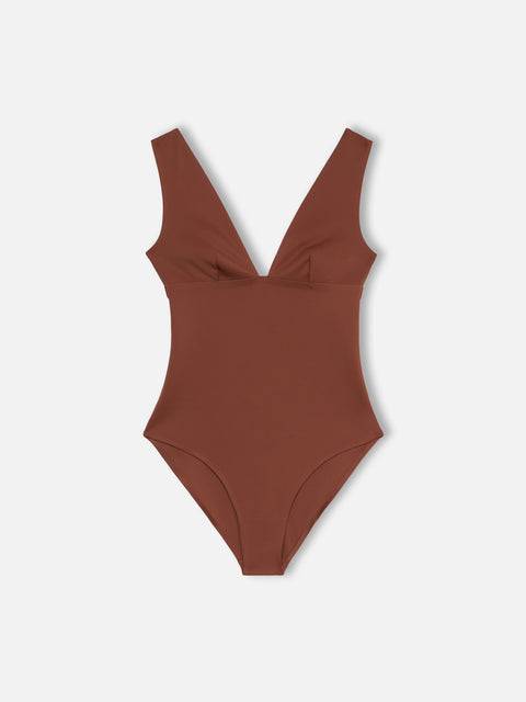 Calliope heat-sealed brown one-piece swimsuit - MC2 Saint Barth