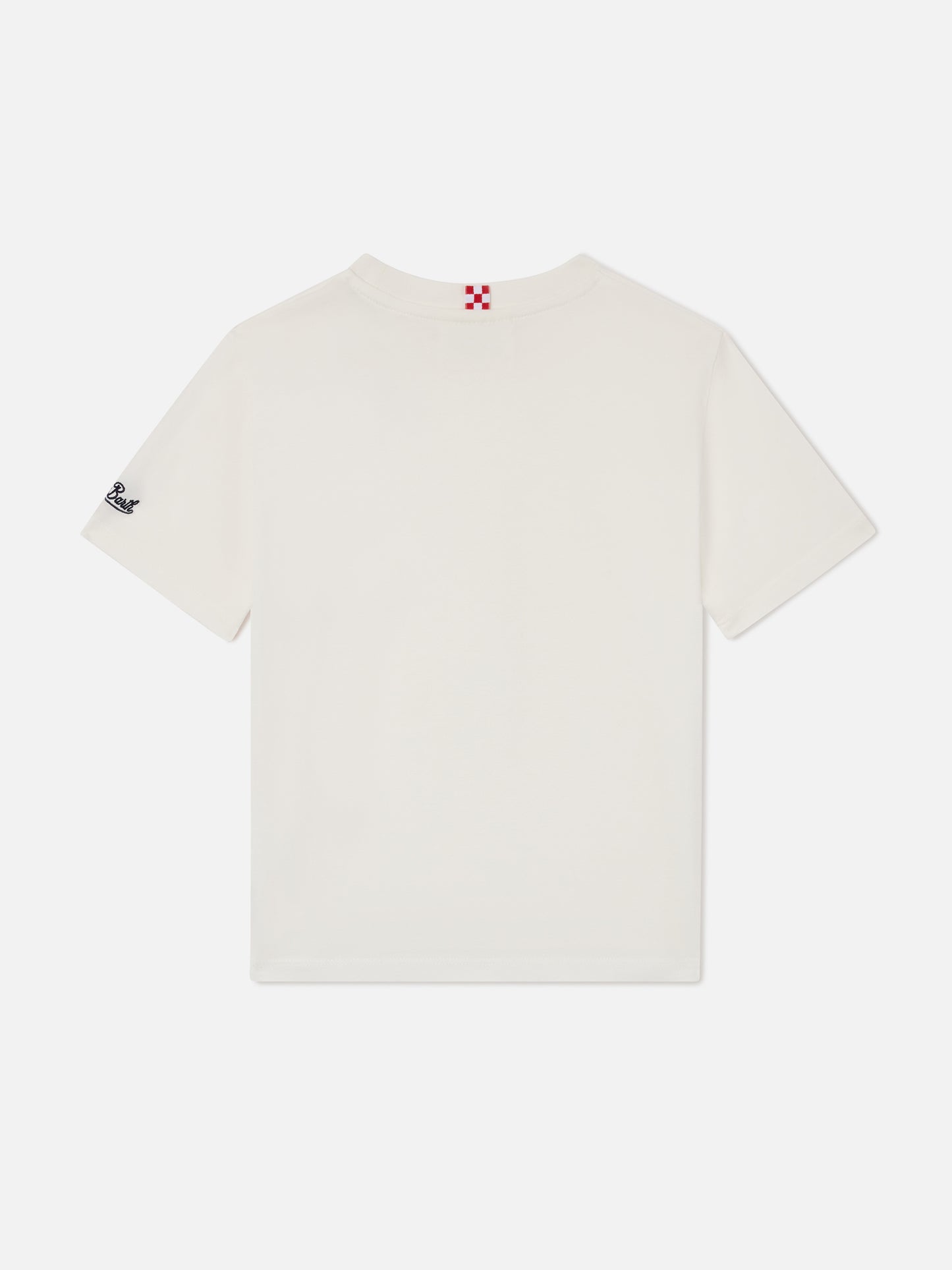 T-shirt Cameron bianca con ricamo monogramma SB
