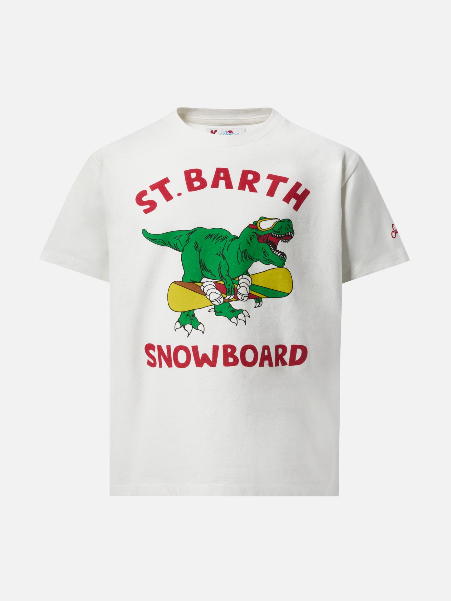 T-shirt in cotone pesante Cameron con stampa dinosauro skater