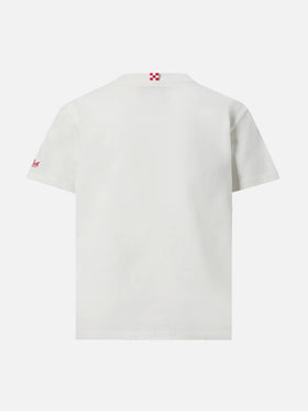 T-shirt in cotone pesante Cameron con stampa dinosauro skater