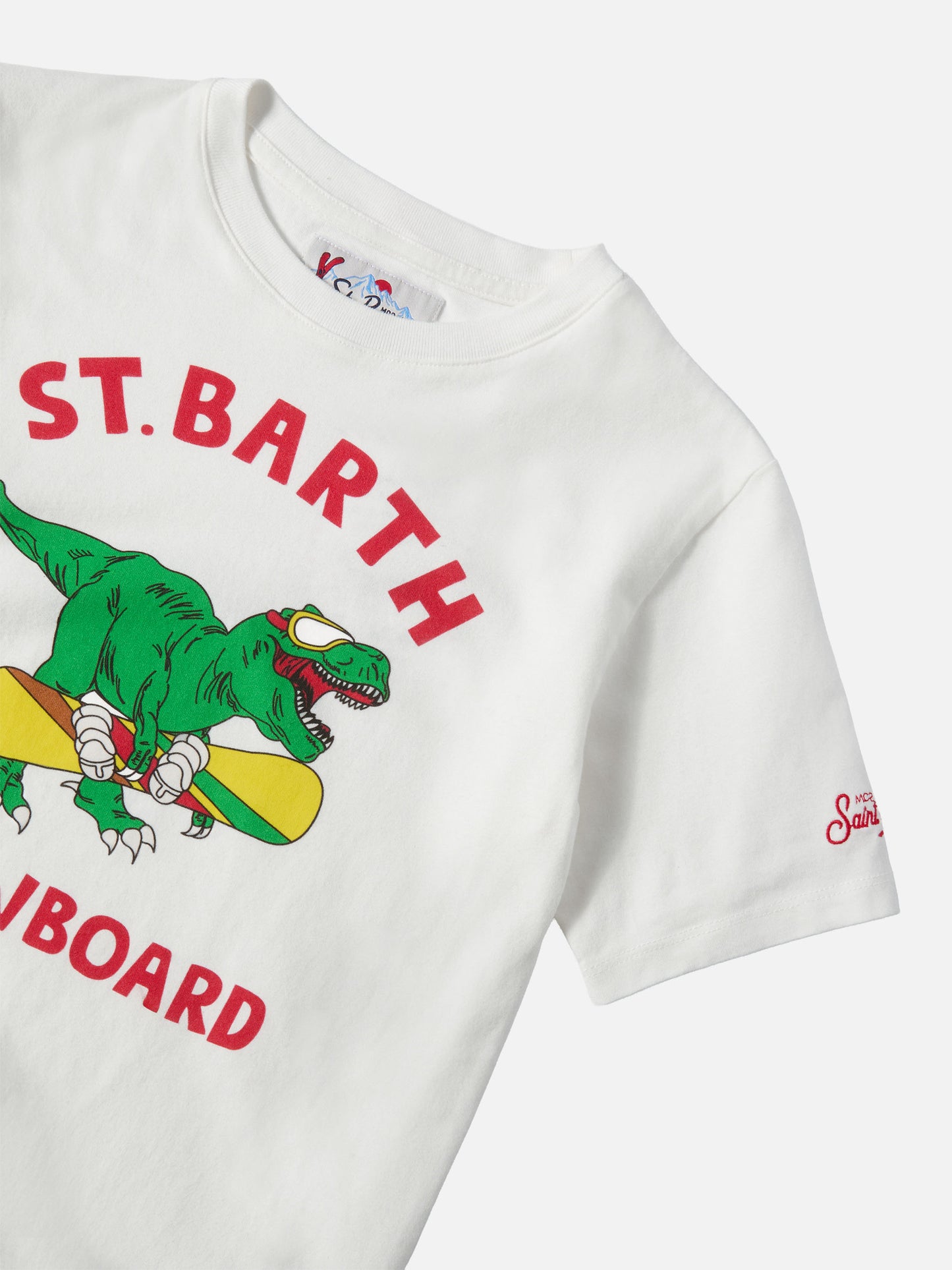 T-shirt in cotone pesante Cameron con stampa dinosauro skater