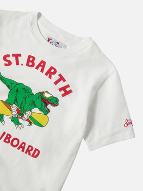 T-shirt in cotone pesante Cameron con stampa dinosauro skater