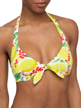 Triangle top Camille with lemon print - MC2 Saint Barth