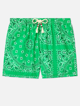Bañador tipo shorts Caprese con bandana verde 