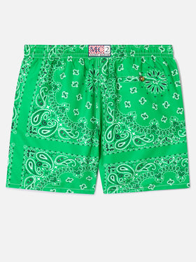 Bañador tipo shorts Caprese con bandana verde 