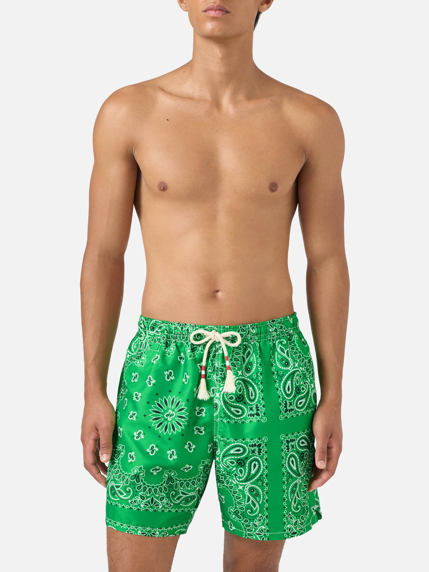 Bañador tipo shorts Caprese con bandana verde 