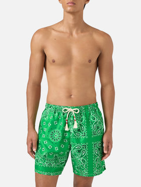 Bañador tipo shorts Caprese con bandana verde 