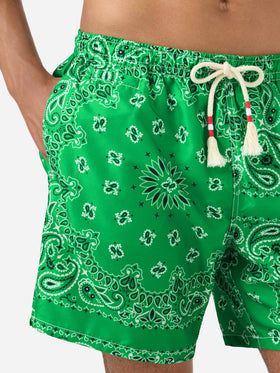 Bañador tipo shorts Caprese con bandana verde 