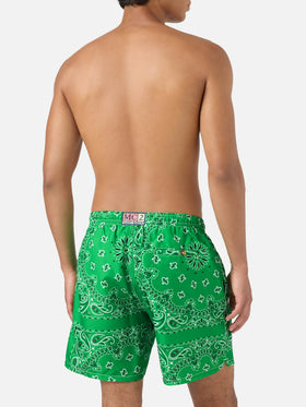 Bañador tipo shorts Caprese con bandana verde 