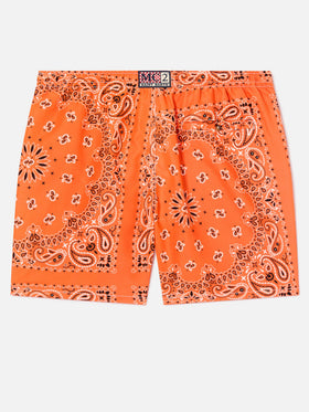 Orange bandana Caprese swim shorts