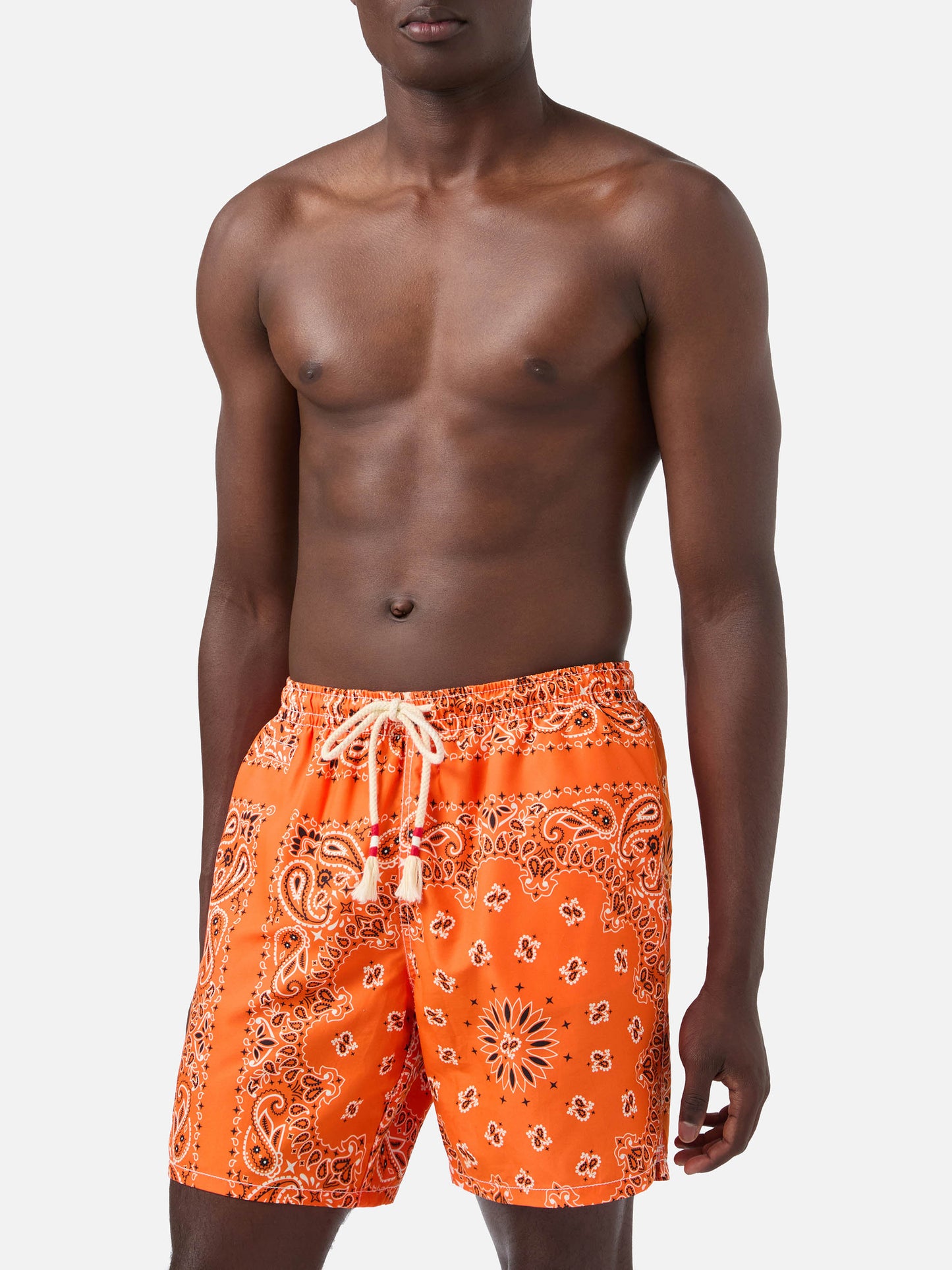 Orange bandana Caprese swim shorts