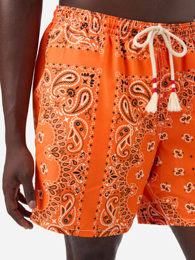 Orange bandana Caprese swim shorts