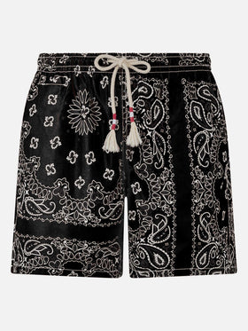 Man swim shorts with black bandanna print - MC2 Saint Barth