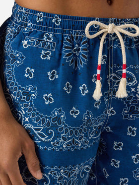 Short de bain Caprese avec imprimé bandana bleu marine 