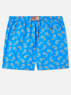 Costume mare Caprese stampa paisley bluette