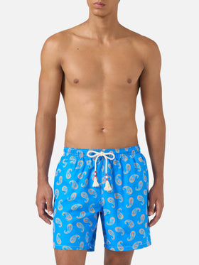 Costume mare Caprese stampa paisley bluette