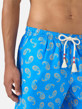 Costume mare Caprese stampa paisley bluette