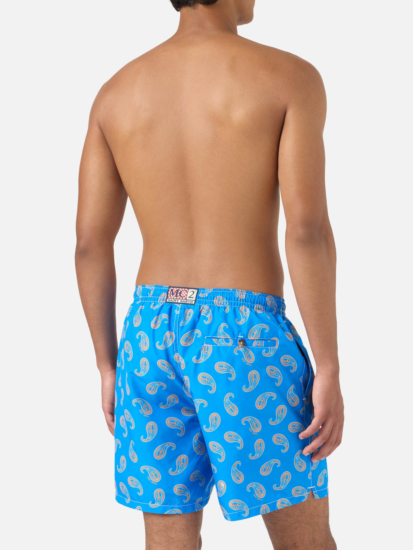 Costume mare Caprese stampa paisley bluette
