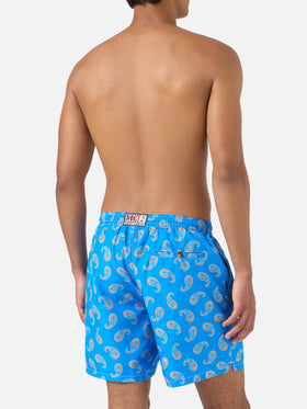 Costume mare Caprese stampa paisley bluette