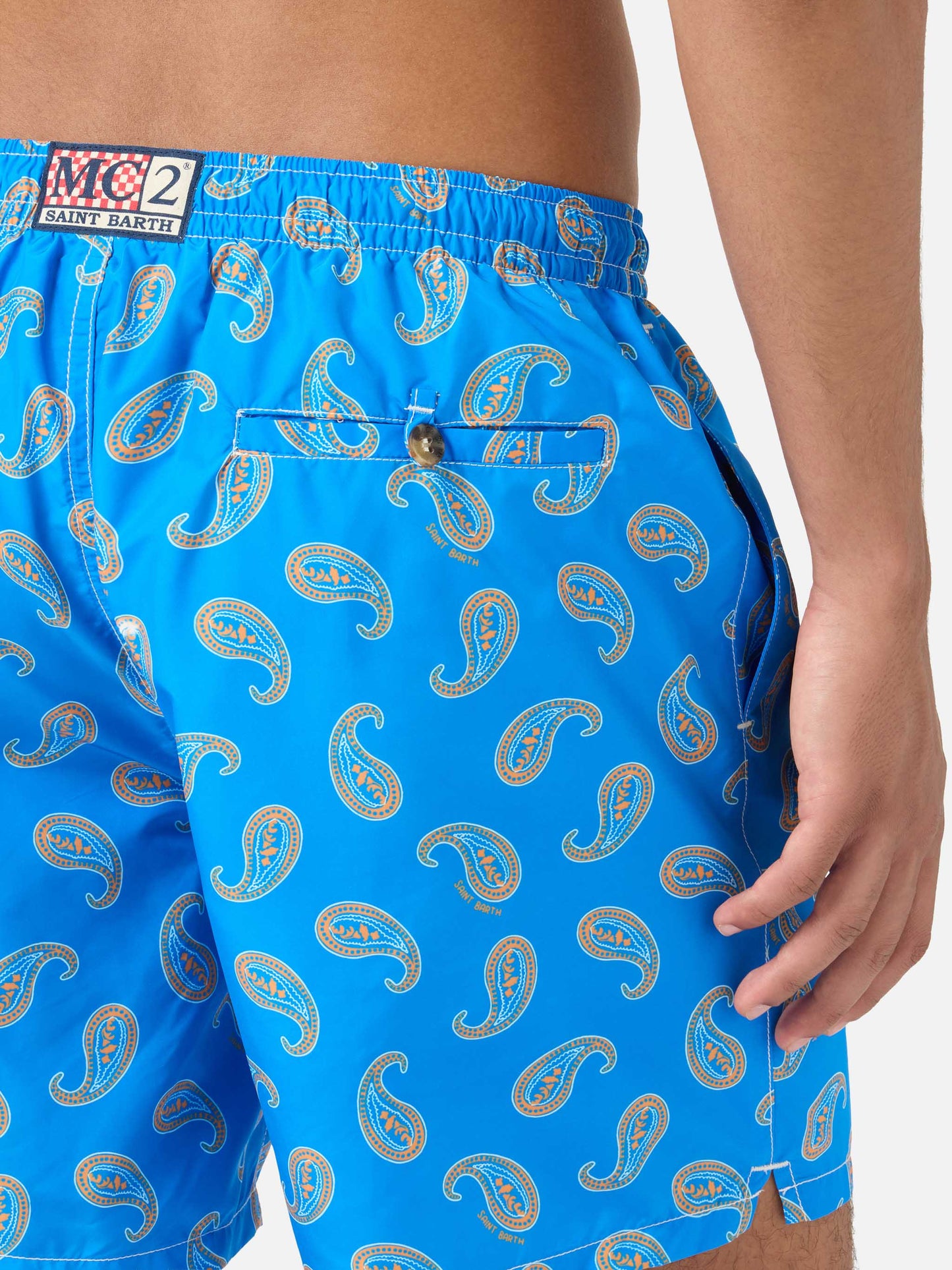 Costume mare Caprese stampa paisley bluette