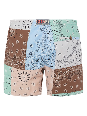 Mid-length swim-shorts Caprese with bandanna patch print - MC2 Saint Barth