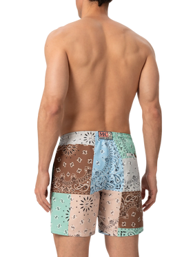 Mid-length swim-shorts Caprese with bandanna patch print - MC2 Saint Barth