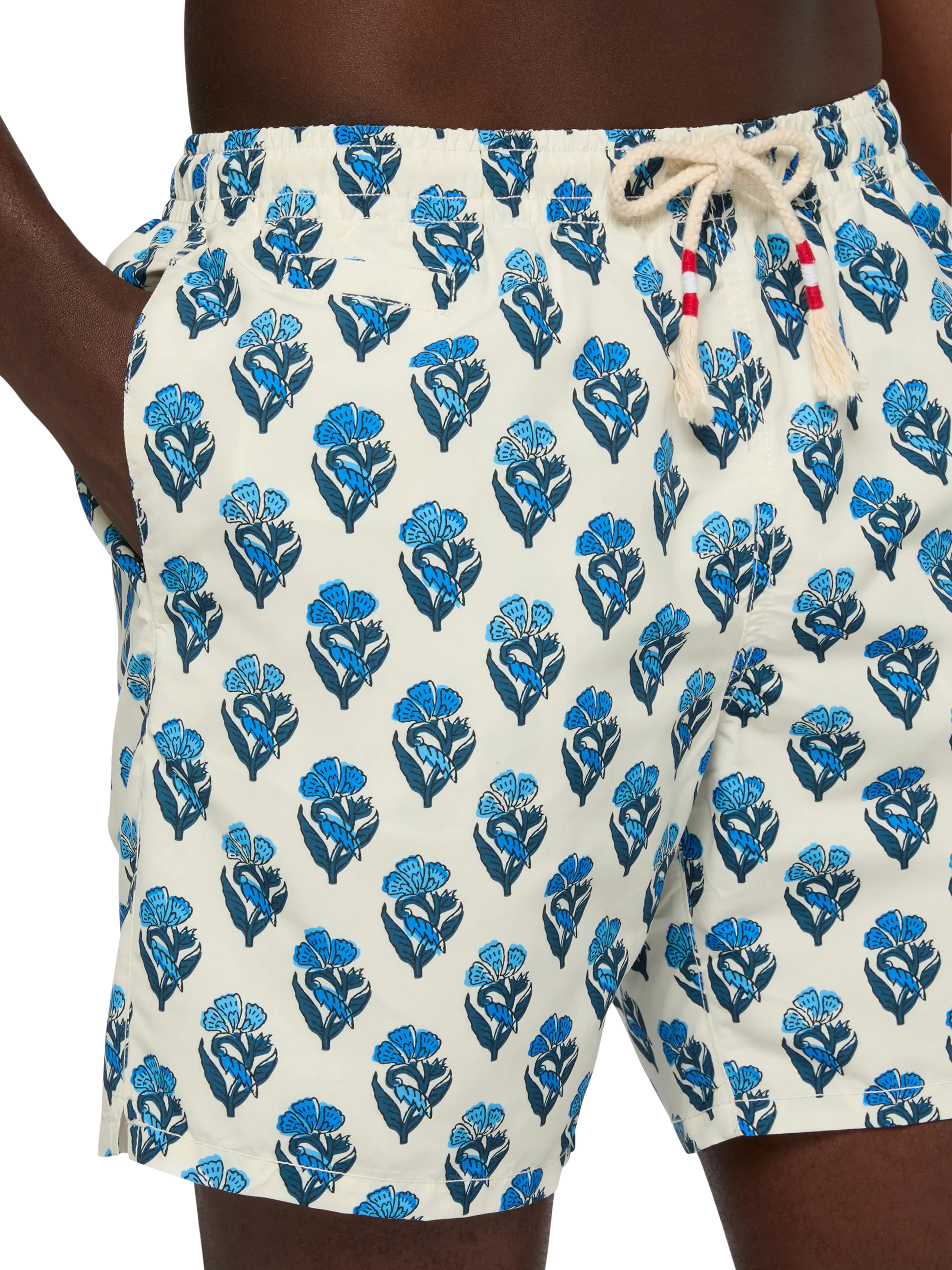 Mid-length swim-shorts Caprese with flower print - MC2 Saint Barth