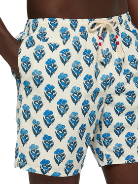 Mid-length swim-shorts Caprese with flower print - MC2 Saint Barth