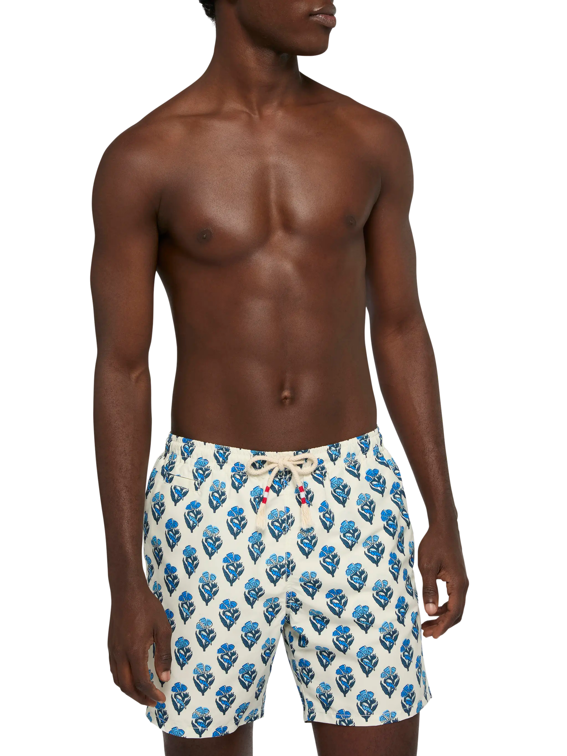 Mid-length swim-shorts Caprese with flower print - MC2 Saint Barth