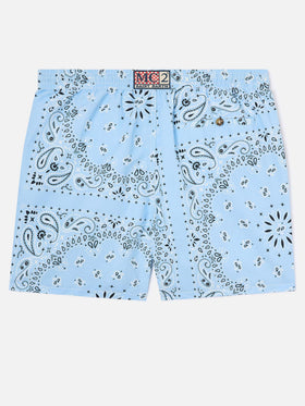 Bañador tipo shorts Caprese con estampado bandana azul claro 