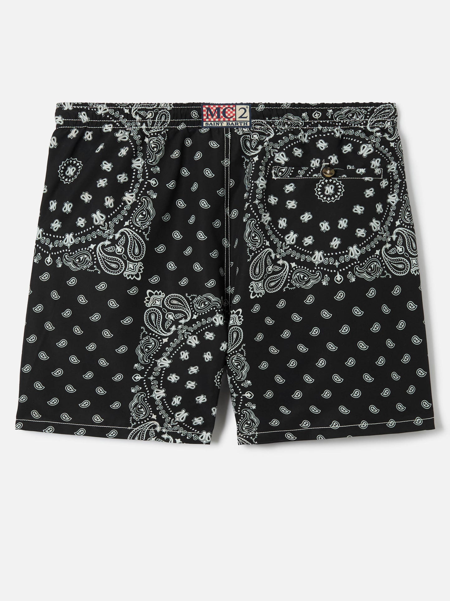 Short de bain Caprese avec imprimé bandana noir 
