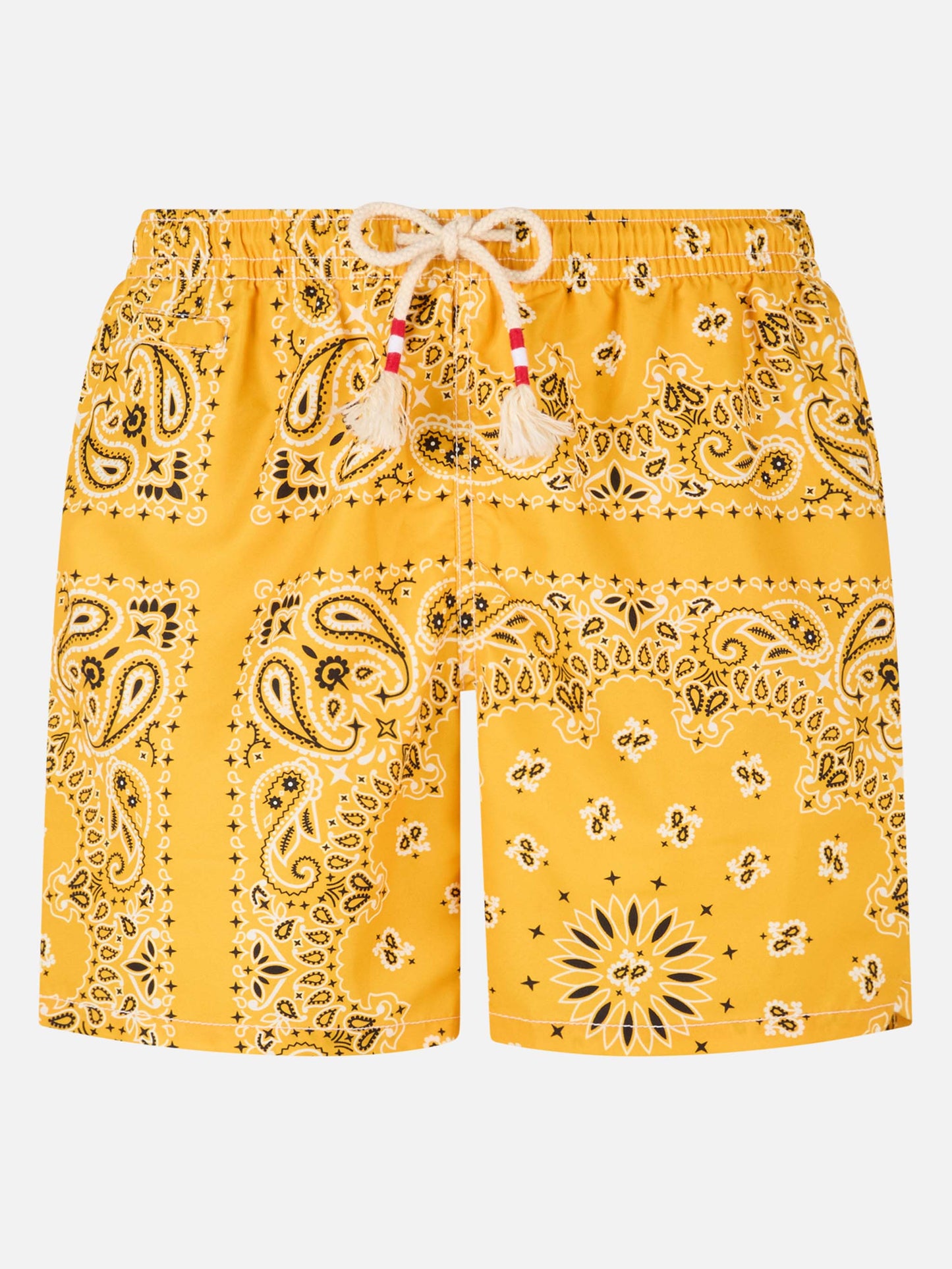 Costume da bagno da uomo con stampa bandana ocra