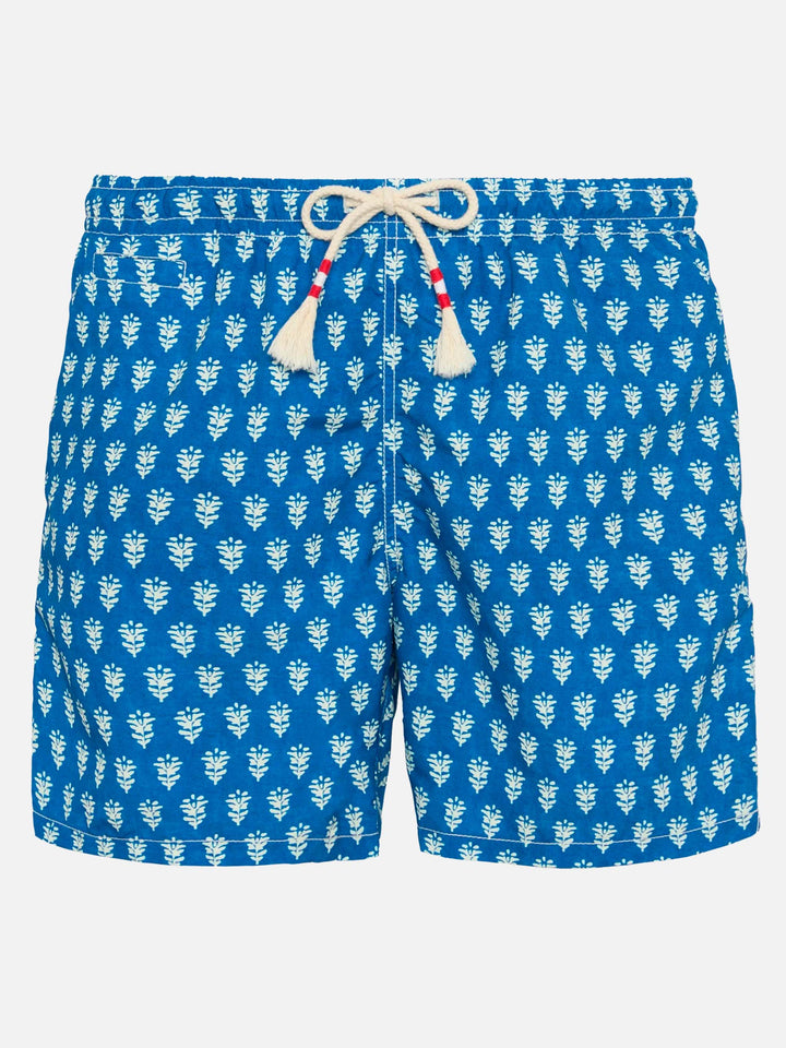 Mid-length swim-shorts Caprese with flower print