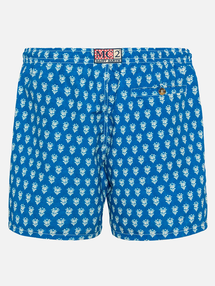 Mid-length swim-shorts Caprese with flower print
