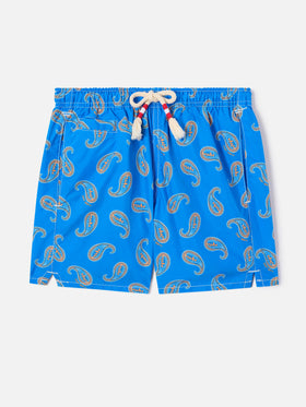 Costume da bagno da bambino stampa paisley bluette