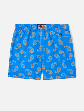 Costume da bagno da bambino stampa paisley bluette