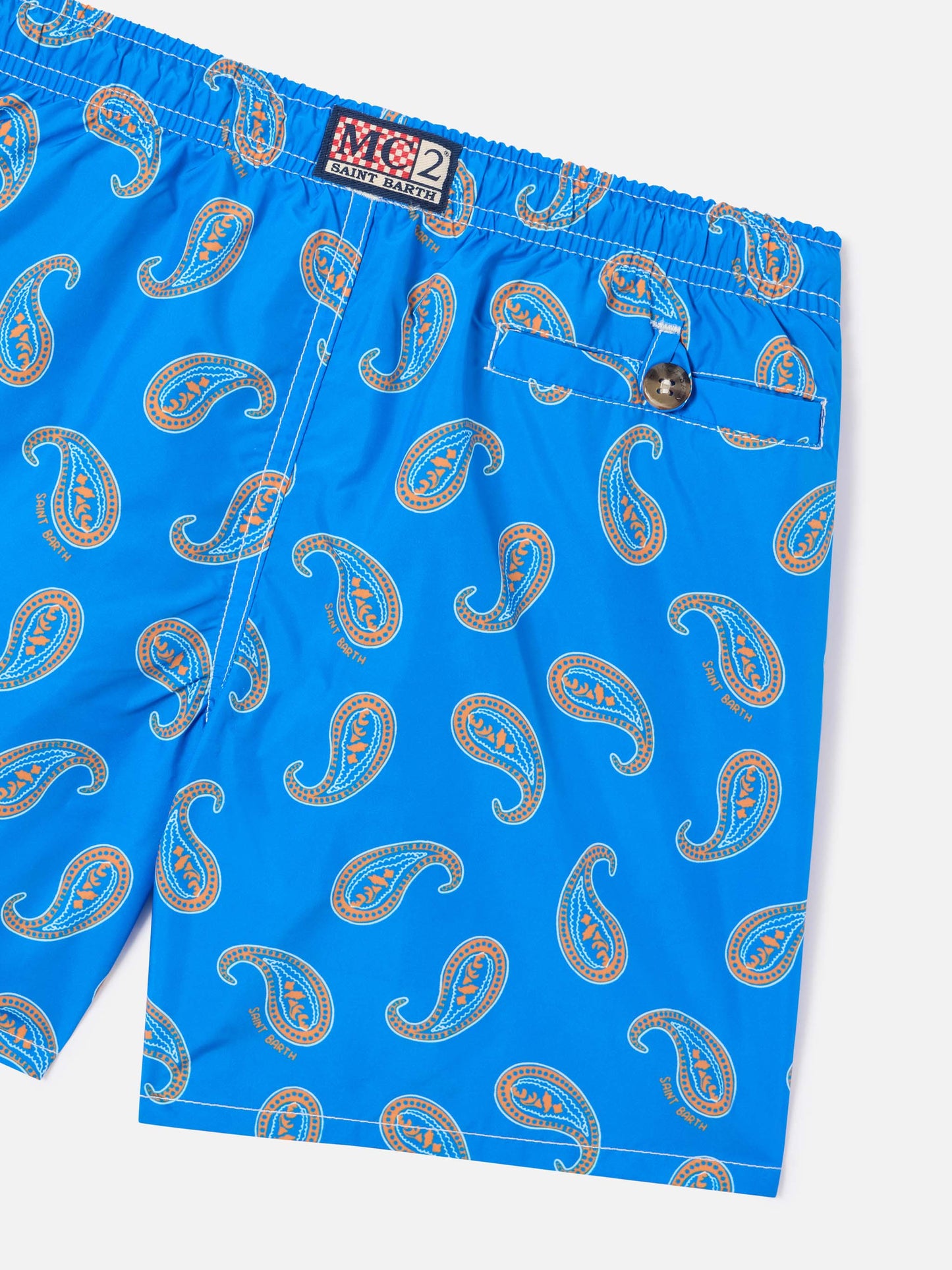 Costume da bagno da bambino stampa paisley bluette