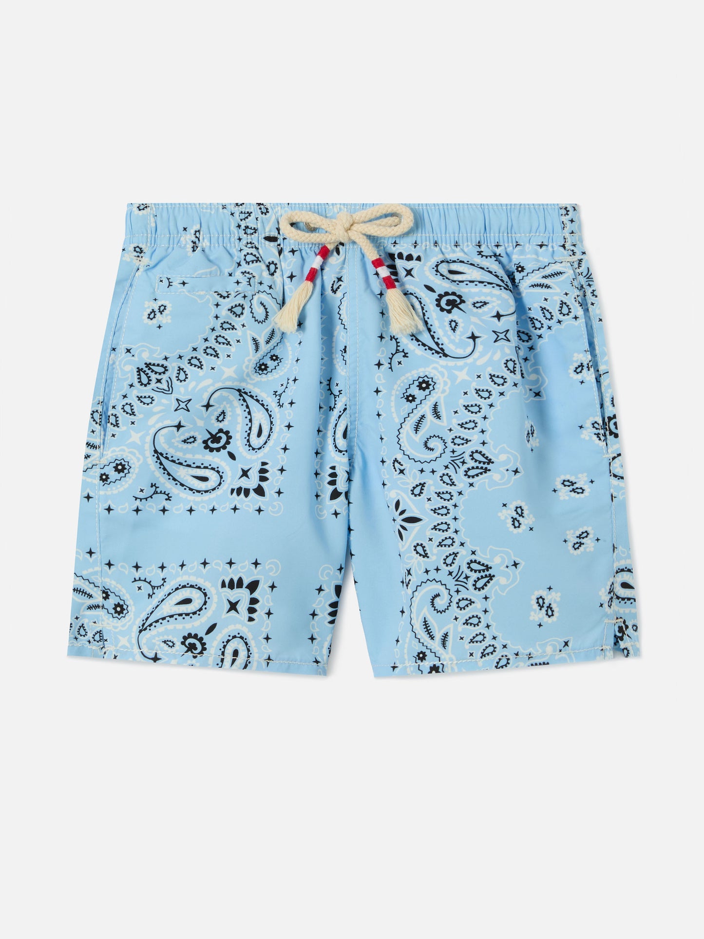 Caprese Jr swim shorts with light blue bandana print