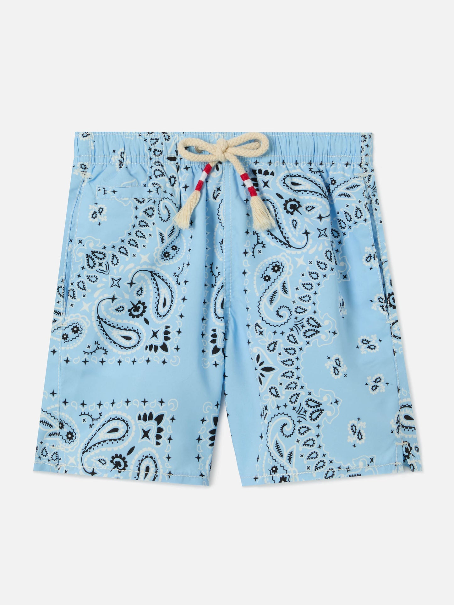 Caprese Jr swim shorts with light blue bandana print