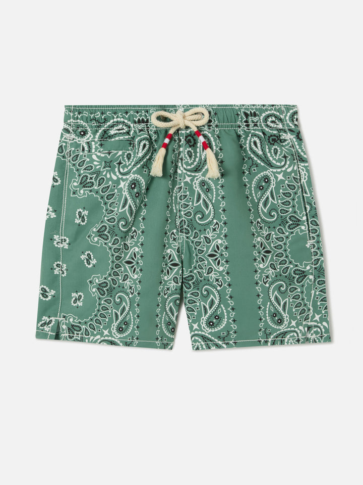 Caprese Jr Badehose mit Bandana-Print in Militärgrün 