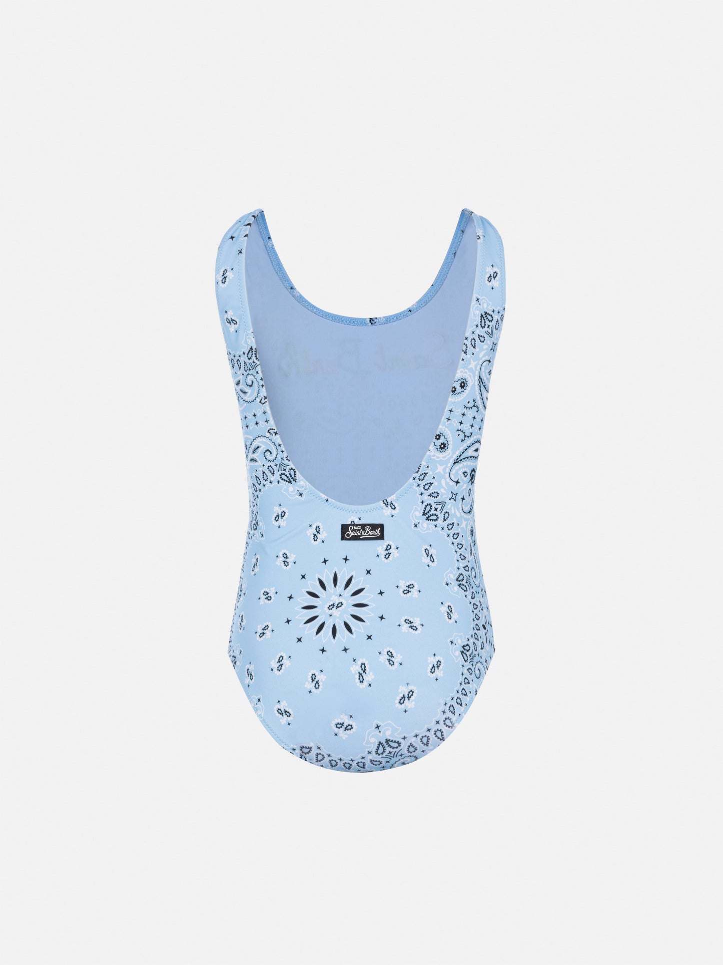 Costume intero Cara con stampa bandana azzurra
